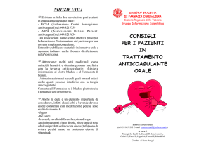 consigli per i pazienti in trattamento anticoagulante orale