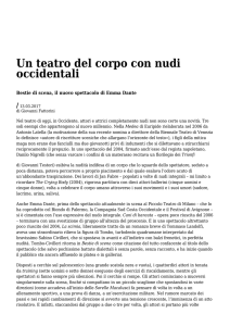 Azione - Settimanale di Migros Ticino Un teatro del corpo con nudi