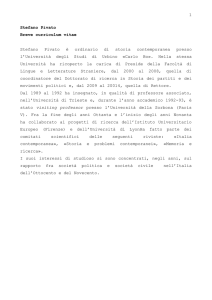 1 Stefano Pivato Breve curriculum vitae Stefano Pivato è