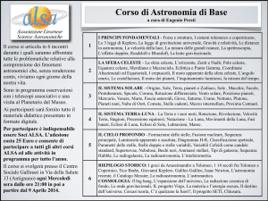 il programma del corso di astronomia