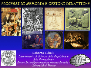 Processi di memoria e opzioni didattiche