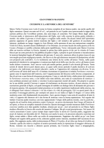 GIAN ENRICO MANZONI CICERONE E LA RETORICA DEL