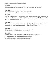 Esercizio 1 Dare la definizione di valutazione v(A)ρ per le formule