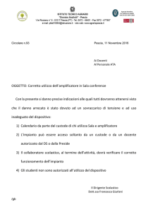 OGGETTO: Corretto utilizzo dell`amplificatore in Sala conferenze