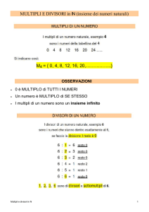 multipli e divisori : criteri di divisibilità e