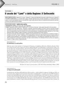 il secolo dei “lumi” e della Ragione: il Settecento
