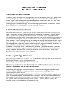 APPARATO PER LO STUDIO DEL PRINCIPIO D`INERZIA