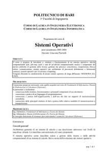 Sistemi Operativi - Politecnico di Bari