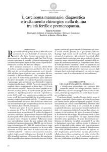 Il carcinoma mammario: diagnostica e trattamento chirurgico nella