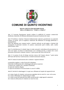 regolamento per la "distribuzione della pubblicita` porta a porta"