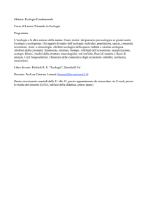 Ecologia Fondamentale - Macroarea di Scienze