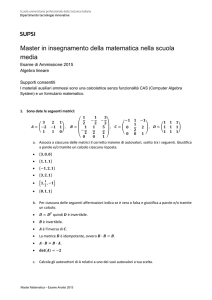 Esame Algebra Lineare 2015