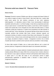 Percorso sulla luce classe II D Pascucci Tania