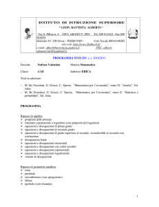 Programma svolto Matematica 4AE 2010_2011