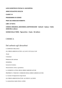 CHIMICA Dal carbonio agli idrocarburi