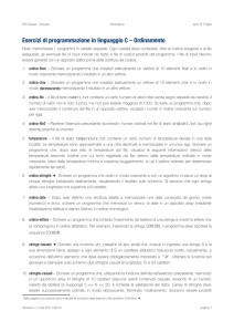 Esercizi di programmazione in linguaggio C – Ordinamento