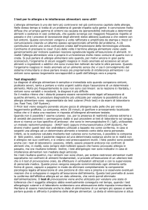 I test per le allergie e le intolleranze alimentari