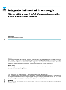 Integratori alimentari in oncologia