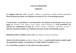 PASSATO PROSSIMO PERFEKT La maggior parte dei verbi