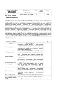 I Modulo Corso Integrato GENETICA SPECIALE BIOINFORMATICA