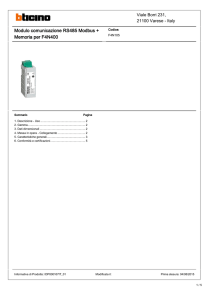Modulo comunicazione RS485 Modbus + Memoria per F4N400