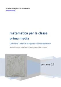 matematica per la classe prima media
