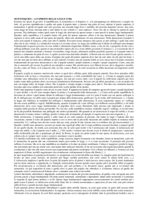 MONTESQUIEU – LO SPIRITO DELLE LEGGI
