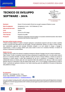 tecnico di sviluppo software - java