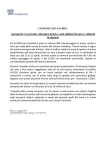 Aeroporti: La nuvola vulcanica brucia venti milioni di euro e rallenta