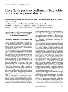 Linee Guida per la sorveglianza ambulatoriale dei