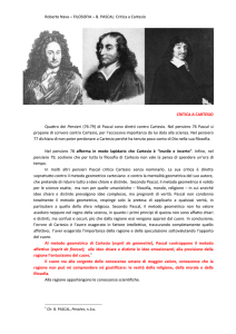 Roberto Nava – FILOSOFIA – B. PASCAL: Critica a Cartesio