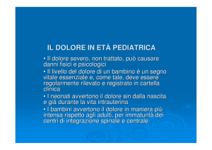 IL DOLORE IN ETÀ PEDIATRICA