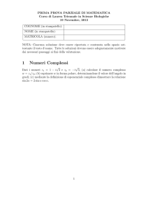 1 Numeri Complessi