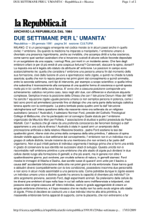 due settimane per l` umanita`