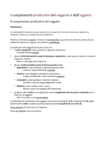 I complementi predicativi del soggetto e dell`oggetto