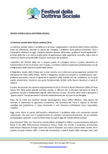 SINTESI STORICA DELLA DOTTRINA SOCIALE La Dottrina sociale