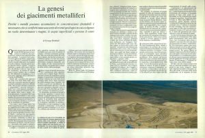La genesi dei giacimenti metalliferi