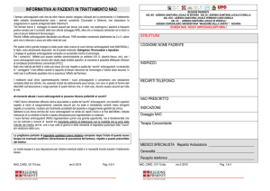 INFORMATIVA AI PAZIENTI IN TRATTAMENTO NAO