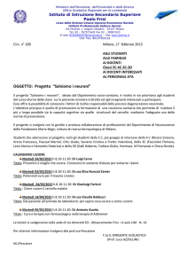 OGGETTO: Progetto “Salviamo i neuroni”