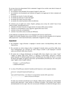 Si crei una classe java denominata Circle contenente il raggio di un