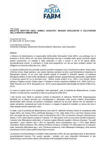 MALATTIE INFETTIVE DEGLI ANIMALI ACQUATICI