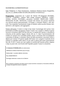 MANOMETRIA INTESTINALE I giorno - Policlinico S.Orsola