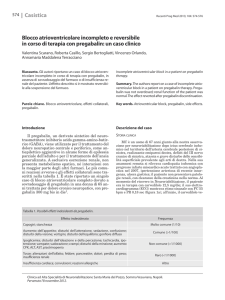 Blocco atrioventricolare incompleto e reversibile in corso di terapia