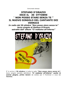 stefano d`orazio esce il 30 ottobre “ non posso stare senza te ”