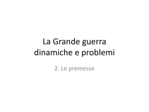 La Grande guerra dinamiche e problemi