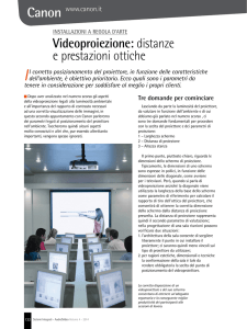 Videoproiezione: distanze e prestazioni ottiche