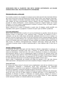 ISTRUZIONI PER IL PAZIENTE CHE DEVE ESSERE SOTTOPOSTO