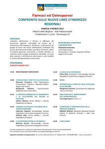 Farmaci ed Osteoporosi CONFRONTO SULLE NUOVE LINEE D