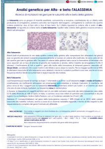 Analisi genetica per Alfa- e beta-TALASSEMIA