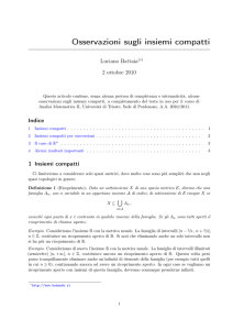 Osservazioni sugli insiemi compatti